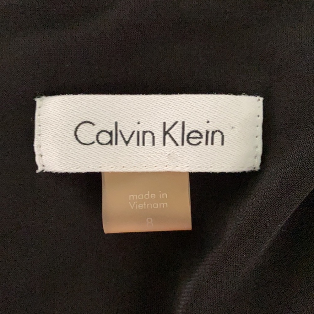Calvin Klein Solid Black Cold Shoulder Dress 8 - image 5